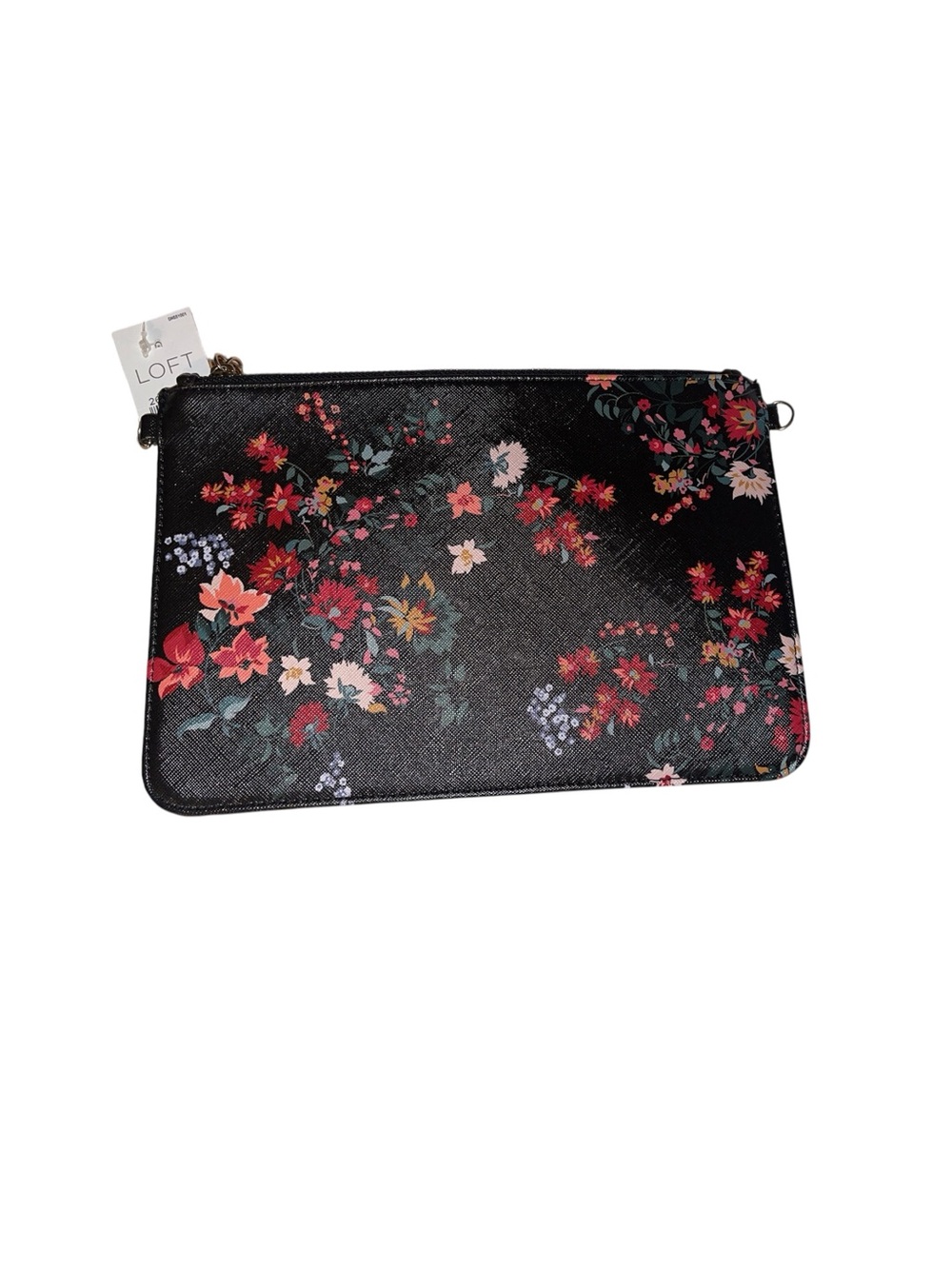 ANN TAYLOR LOFT FLORAL CLUTCH ZIPPER POUCH